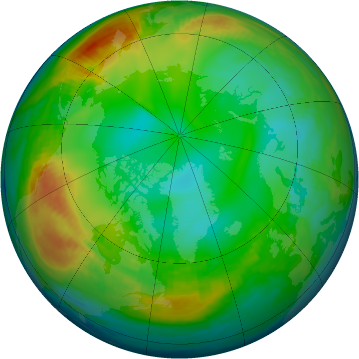 Arctic ozone map for 21 December 1983